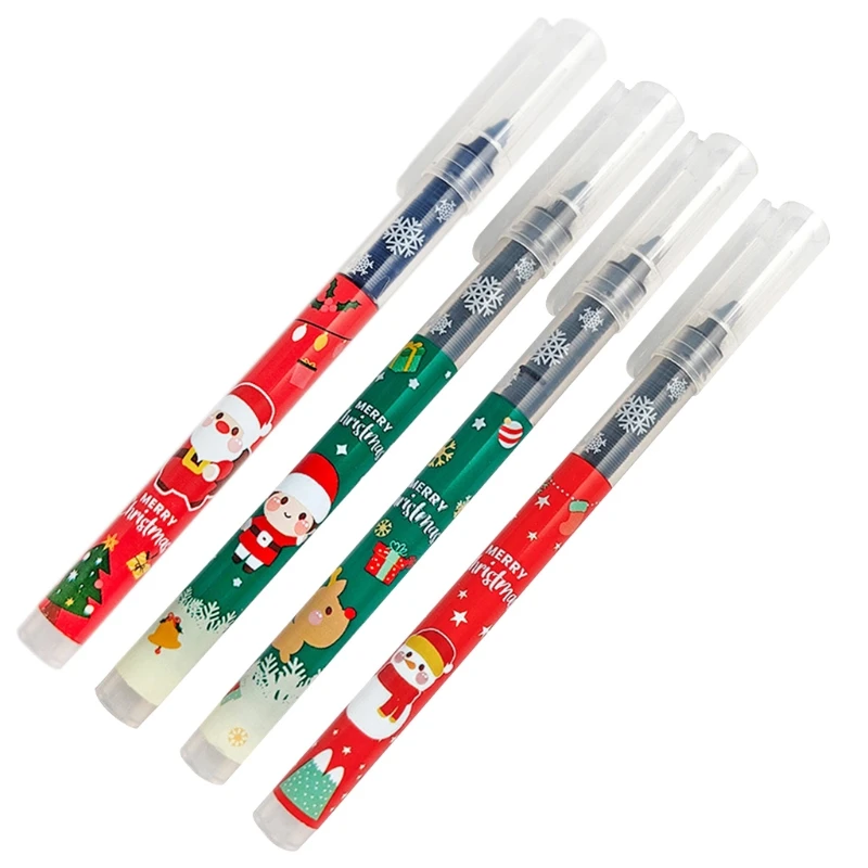 H7JF 4Pcs/Pack Christams Gel Pens Kit Large Ink Capacity Class Rewards Xmas Gifts Set | Канцтовары для офиса и дома