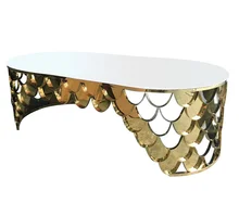 Luxury Oval Marble Dining Table Gold Stainless Steel Fish Scale Wedding Table
Luxury Oval Marble Dining Table Gold Stainless Steel Fish Scale Wedding Table