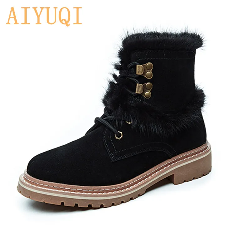 AIYUQI 2019 Winter New Suede Genuine Leather Female Martin Boots Rabbit Hair British Wind Female Short Boots Shoes
AIYUQI 2019 Winter New Suede Genuine Leather Female Martin Boots Rabbit Hair British Wind Female Short Boots Shoes