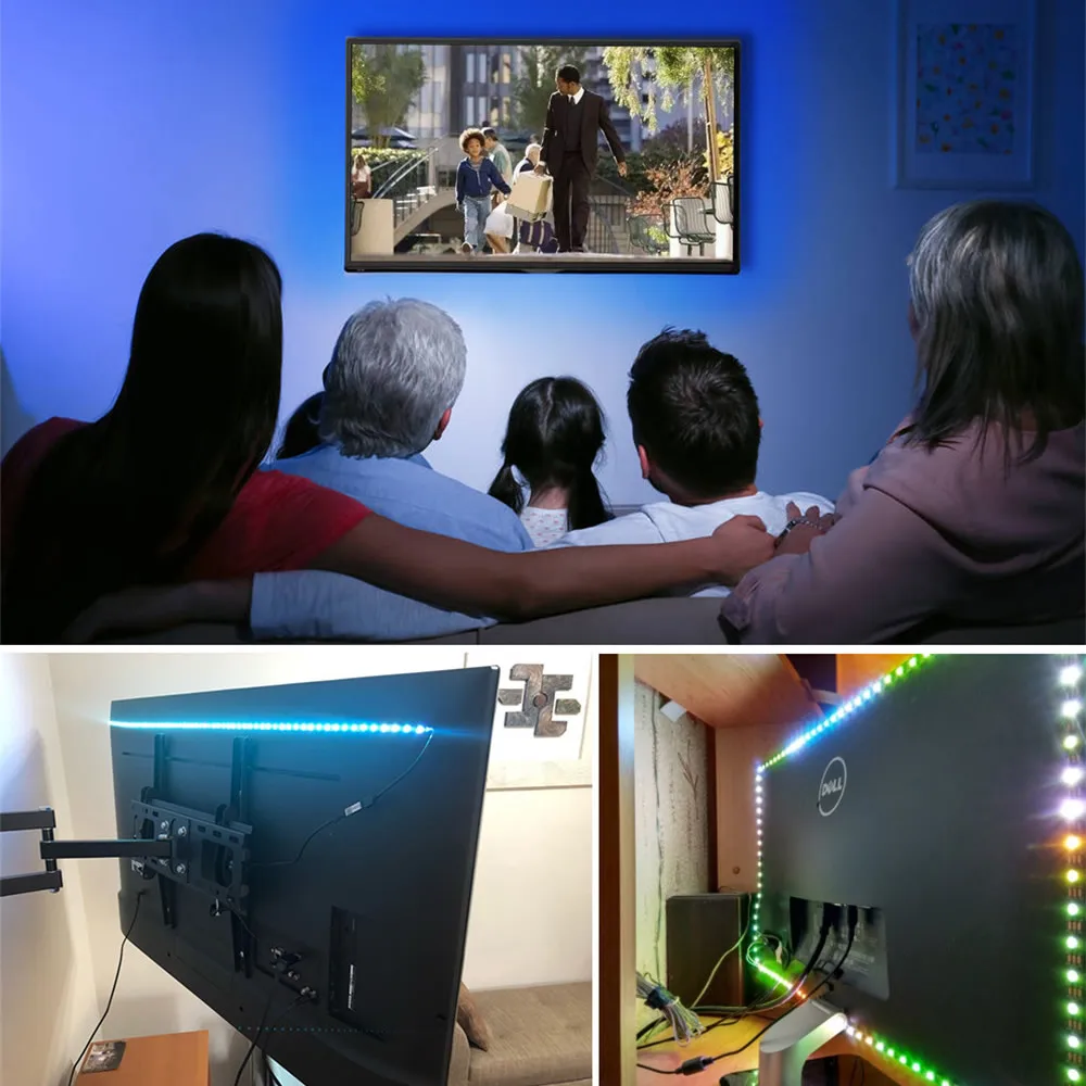 5V USB Power bluetooth LED Strip Light 2835 RGB 60 LED/M remote Controller mini 3 key TV Backlight Flexible Light Tape easy crop
5V USB Power bluetooth LED Strip Light 2835 RGB 60 LED/M remote Controller mini 3 key TV Backlight Flexible Light Tape easy crop