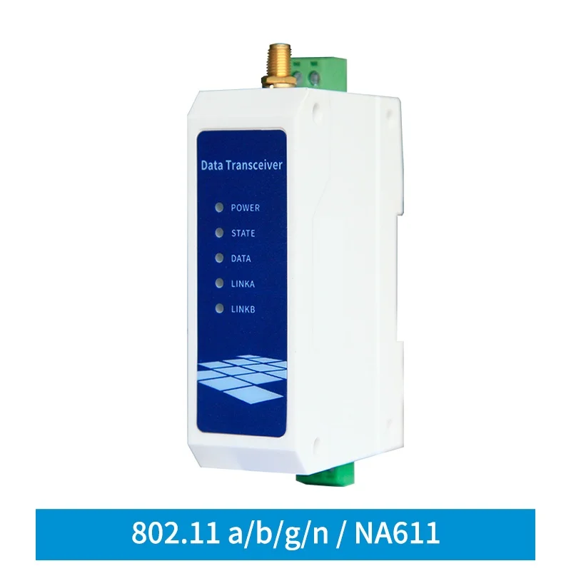 RS485 to WIFI Dual-Frequency WiFi Serial Server 802.11a/b/g/n 2.4/5.8G SMAK DC8-28V AP STA P2P Transmitter Receiver XHCIOT NA611
RS485 to WIFI Dual-Frequency WiFi Serial Server 802.11a/b/g/n 2.4/5.8G SMAK DC8-28V AP STA P2P Transmitter Receiver XHCIOT NA611