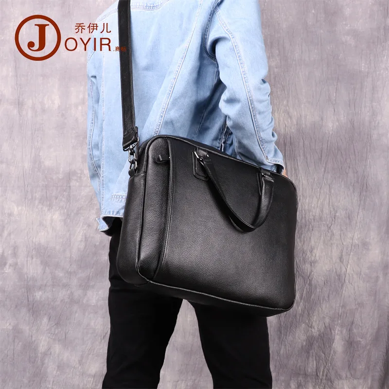 New Style Business Handbag Shoulder MEN'S Real-leather Bag Retro-Style 15.6-Inch Computer Briefcase Shoulder Bag Men's