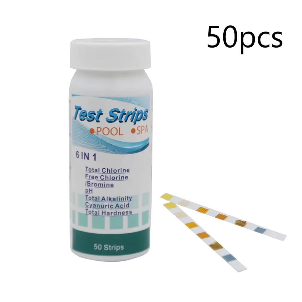 50pcs 6 In 1 Swimming Pool PH Test Paper Residual Chlorine PH Value Alkalinity Hardness Test Strip PH Tester Pool Cleaner Paper
50pcs 6 In 1 Swimming Pool PH Test Paper Residual Chlorine PH Value Alkalinity Hardness Test Strip PH Tester Pool Cleaner Paper