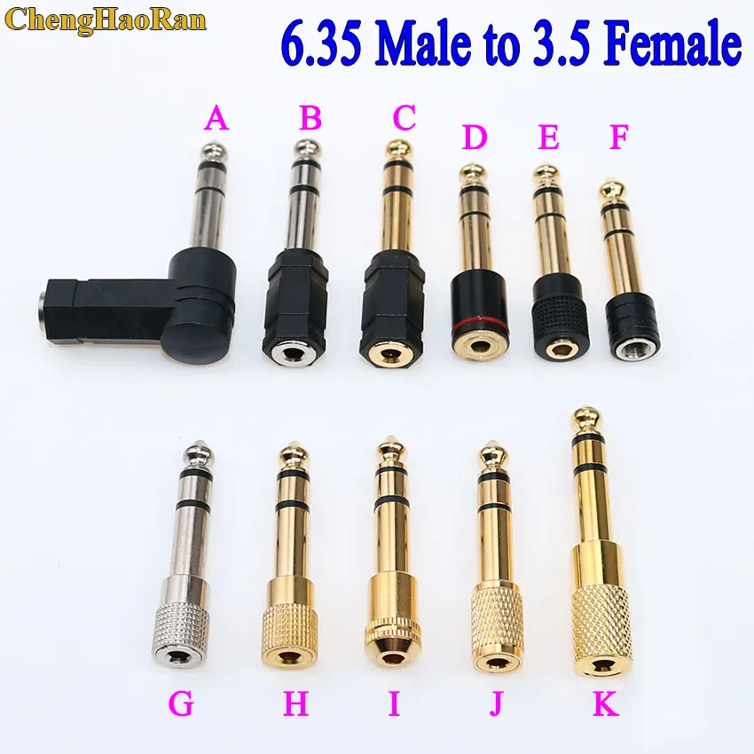 ChengHaoRan 6.35mm 1/4" Male To 3.5mm 1/8" Female Audio Converter 6.35 male to 3.5 female stereo terminal plug headphone adapter
ChengHaoRan 6.35mm 1/4" Male To 3.5mm 1/8" Female Audio Converter 6.35 male to 3.5 female stereo terminal plug headphone adapter