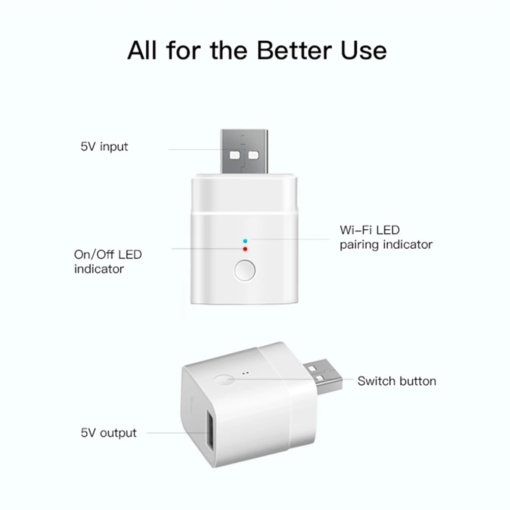 Micro 5V Wireless USB Smart Adaptor Flexible and Portable Make USB Devices Smart via eWeLink APP Google Home Alexa
Micro 5V Wireless USB Smart Adaptor Flexible and Portable Make USB Devices Smart via eWeLink APP Google Home Alexa