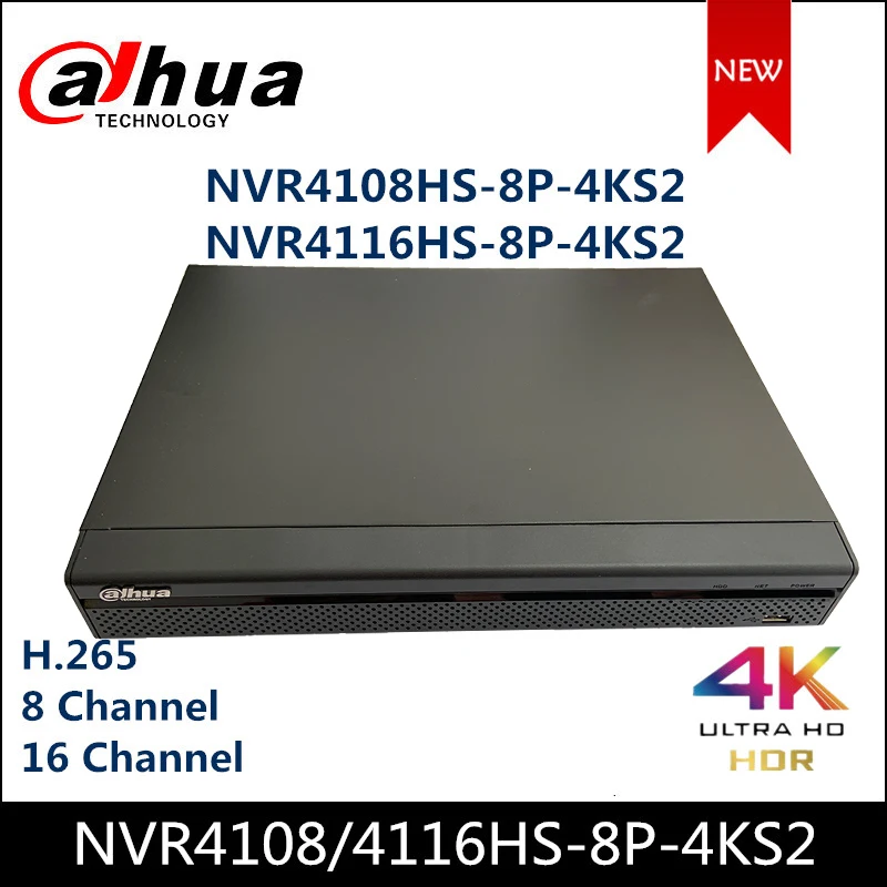 Видеорегистратор Dahua POE NVR компактный сетевой видеорегистратор 1U 8PoE 4K H.265 Lite 8/16