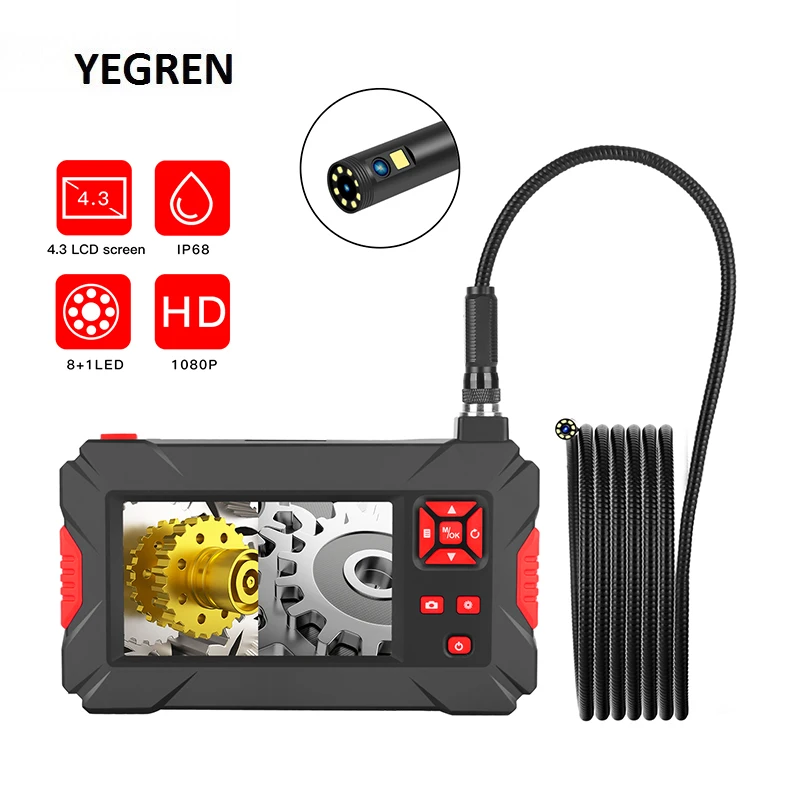 2.0MP Industrial Endoscope 4.3 in HD Display Borescope Camera Waterproof Micro Pipe Inspection Endoscope Snake Tube Endoscope
2.0MP Industrial Endoscope 4.3 in HD Display Borescope Camera Waterproof Micro Pipe Inspection Endoscope Snake Tube Endoscope