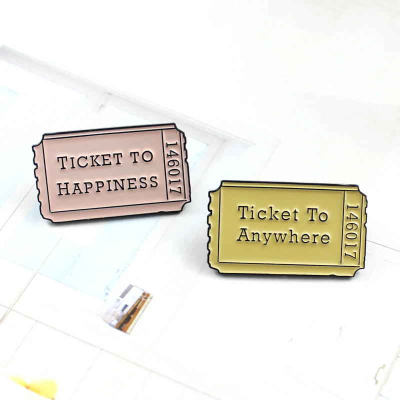 Admit Admission Ticket Stamp Brooch Pop Movie Ticket To Happiness/Anywhere Enamel Pin Coat Cap Badge Friends Children Gifts
Admit Admission Ticket Stamp Brooch Pop Movie Ticket To Happiness/Anywhere Enamel Pin Coat Cap Badge Friends Children Gifts