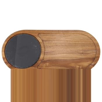 Solid Wood Snack Wood Tray Black Slate Bread Plate Lovesickness Wooden Plate Western-Style Japanese Food,Ellipse
Solid Wood Snack Wood Tray Black Slate Bread Plate Lovesickness Wooden Plate Western-Style Japanese Food,Ellipse