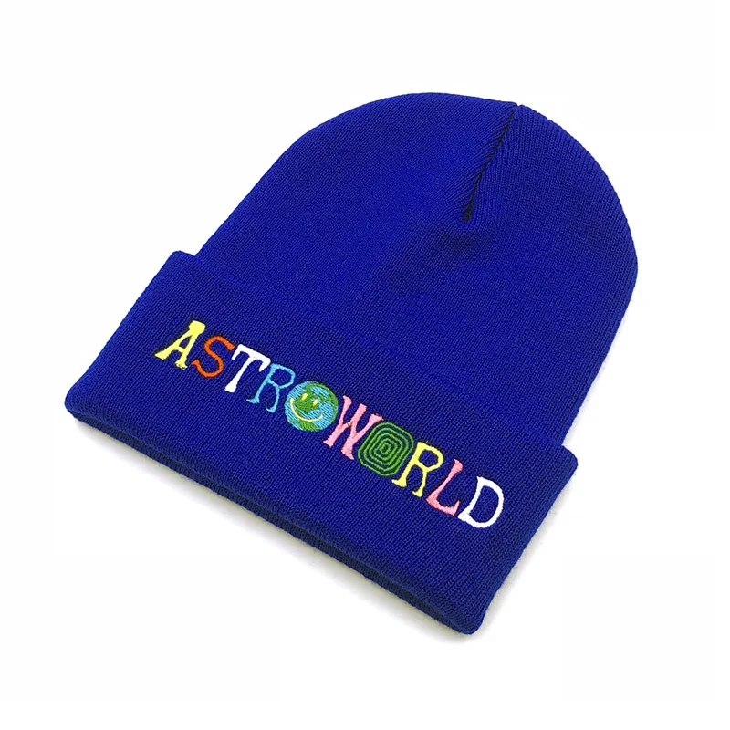 Новинка 2020 мужская и женская вязаная шапка ASTROWORLD облегающая с вышивкой лыжные