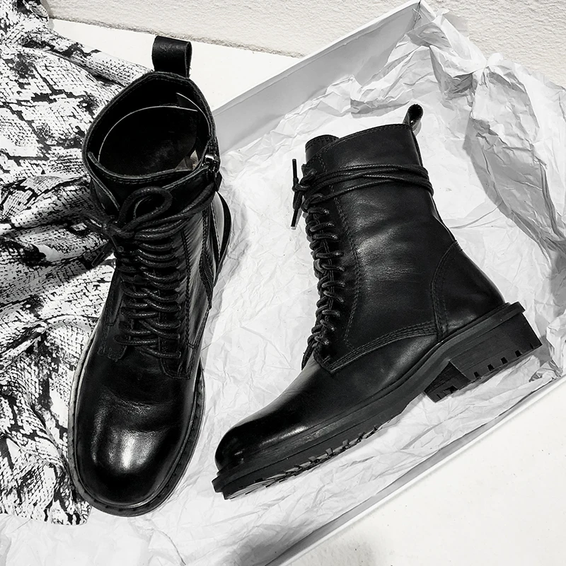 Size 34-42 Flat Platform Boots Women Shoes Genuine Leather Autumn Winter Fur Fashion Round Toe Lace-up Leather Boots Ladies
Size 34-42 Flat Platform Boots Women Shoes Genuine Leather Autumn Winter Fur Fashion Round Toe Lace-up Leather Boots Ladies