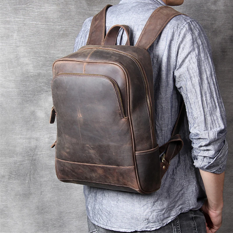 Men's Original Cowhide Hand-made Computer Vintage Backpacks Large Capacity Genuine Leather School Daypack Male Classic Backpack
Men's Original Cowhide Hand-made Computer Vintage Backpacks Large Capacity Genuine Leather School Daypack Male Classic Backpack