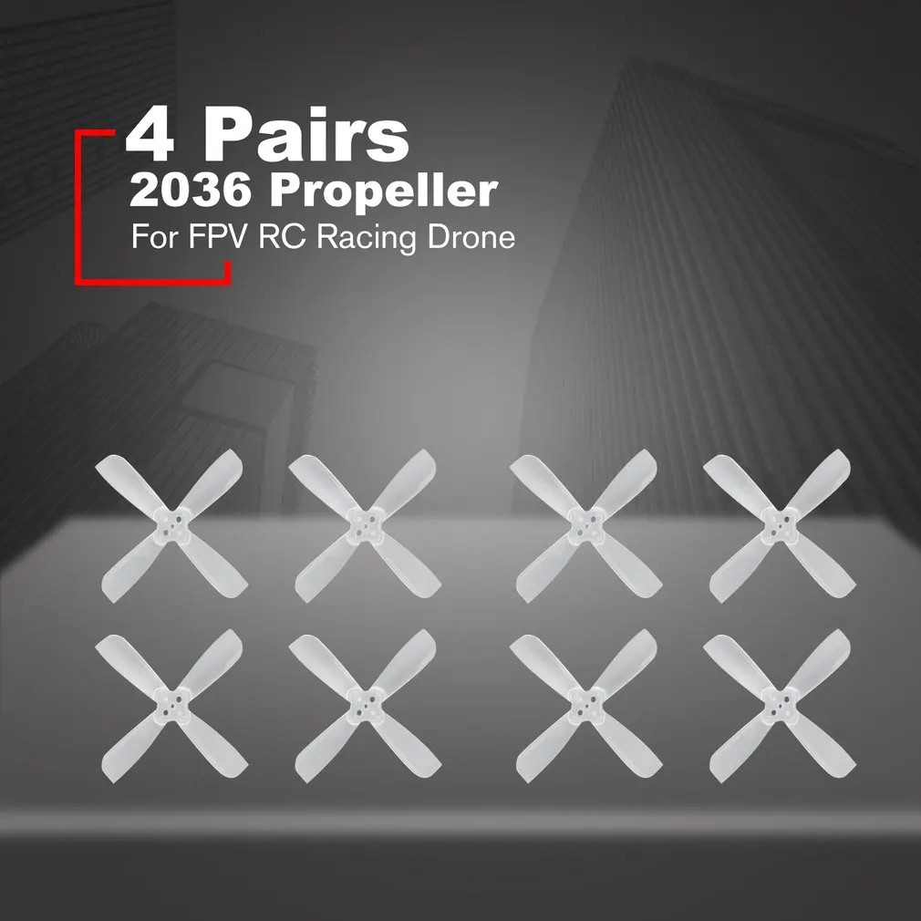4 Pairs 2036 4 Blades Propeller CW CCW Props For 1105 1106 1108 Brushless Motor Quadcopter FPV Racing
4 Pairs 2036 4 Blades Propeller CW CCW Props For 1105 1106 1108 Brushless Motor Quadcopter FPV Racing