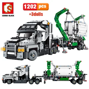 SEMBO 1202pcs City Big Truck Engineering Buiding Blocks Technic Mark Container Vehicles Car Figures Bricks Toys For Children
SEMBO 1202pcs City Big Truck Engineering Buiding Blocks Technic Mark Container Vehicles Car Figures Bricks Toys For Children