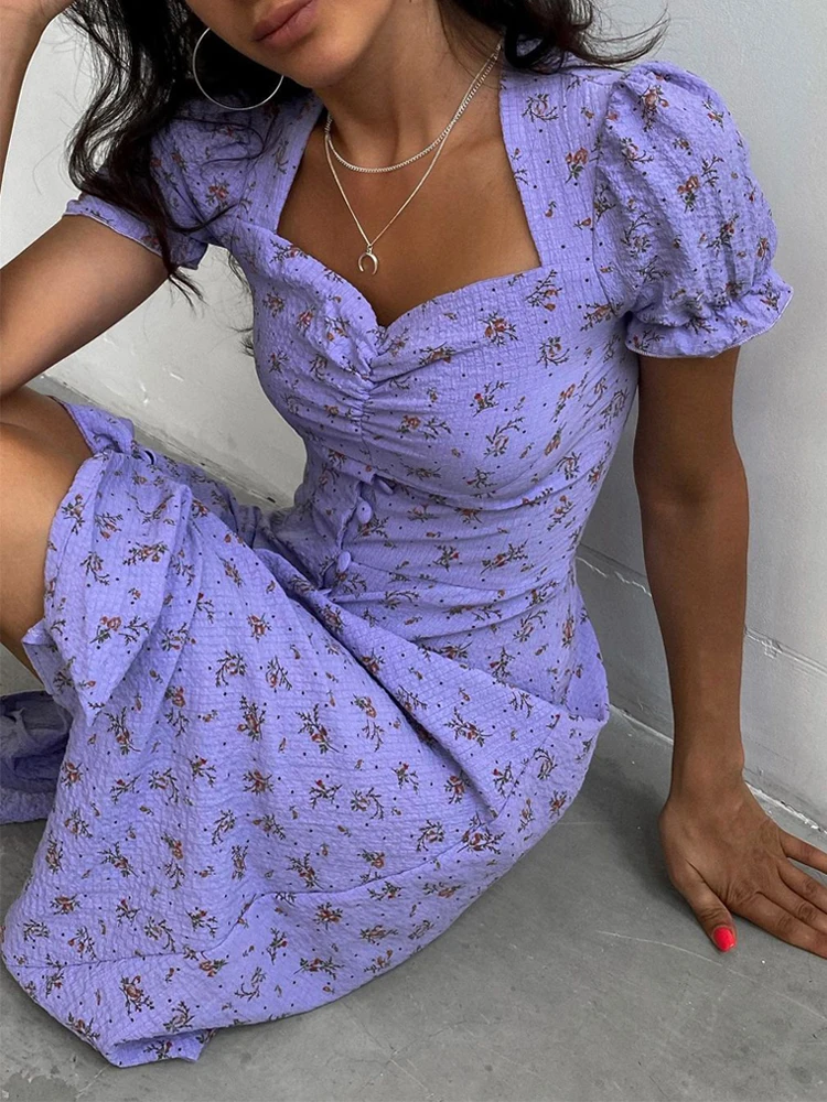 2022 Dresses Floral Print Bubble Short Sleeve Vintage Print Women's Dress Square Neck A-Line Long Summer Dress Boho Festive Dres
2022 Dresses Floral Print Bubble Short Sleeve Vintage Print Women's Dress Square Neck A-Line Long Summer Dress Boho Festive Dres