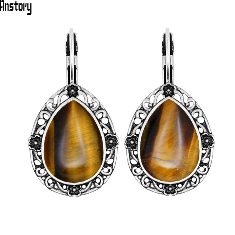 Water Drop Tiger Eyes Plant Flower Hook Earrings For Female Antique Silver Plated Vintage Jewelry
Water Drop Tiger Eyes Plant Flower Hook Earrings For Female Antique Silver Plated Vintage Jewelry