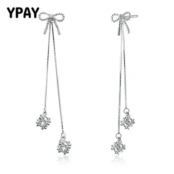 YPAY Long Tassel Drop Earrings For Women Real 925 Sterling Silver Trendy Bowknot Zircon Dangle Earring Fine Jewelry YME030
YPAY Long Tassel Drop Earrings For Women Real 925 Sterling Silver Trendy Bowknot Zircon Dangle Earring Fine Jewelry YME030