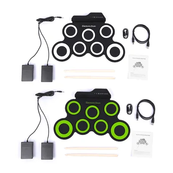 Electronic Drum Portable USB Silicon W/Stick 7 Pad Musical Professional Drum Percussion Instruments Support External Headphones
Electronic Drum Portable USB Silicon W/Stick 7 Pad Musical Professional Drum Percussion Instruments Support External Headphones