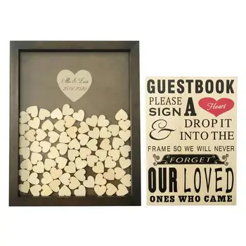 Personalized Wedding Guest Book Alternative Wood Drop Top Box Rustic Guestbook Frame With Sign"Please Sign A Heart" 12x15 Inch
Personalized Wedding Guest Book Alternative Wood Drop Top Box Rustic Guestbook Frame With Sign"Please Sign A Heart" 12x15 Inch