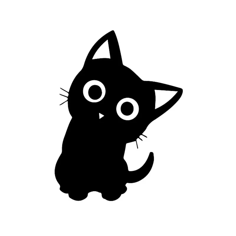 

Funny Vinyl Decal Cute Cartoon Kitten Pet Cat Window Decor Car Sticker Black/Silver,15cm*11cm