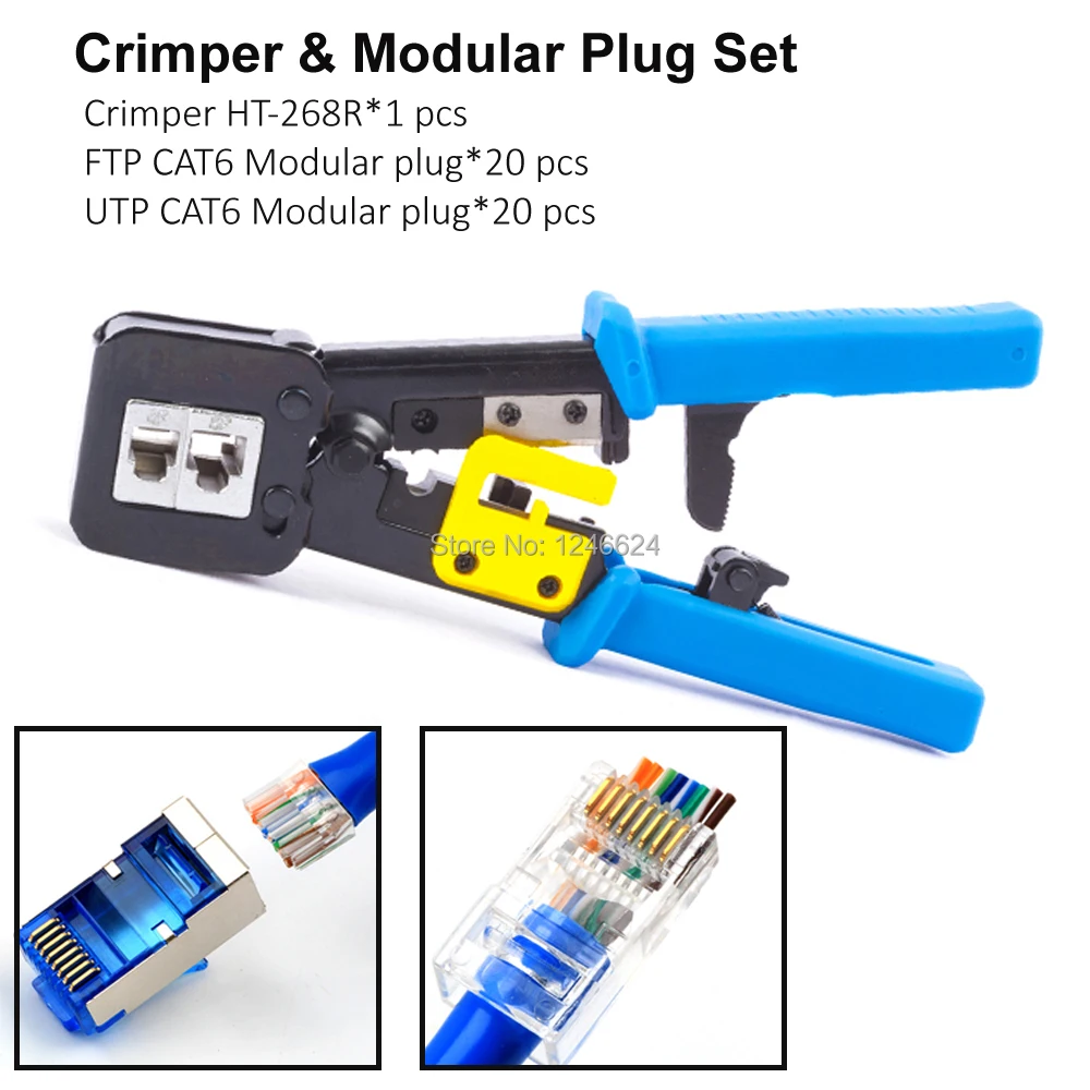 Crimper & Modular Plug Set Wire Muitl Purpose HT-268R Network Cable Crimping Tools
Crimper & Modular Plug Set Wire Muitl Purpose HT-268R Network Cable Crimping Tools