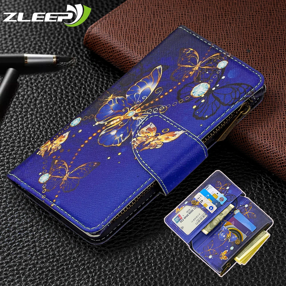 Чехол-книжка на молнии для Samsung Galaxy S21 S20 FE S10 E S9 Plus Note 10 20 | Мобильные телефоны и