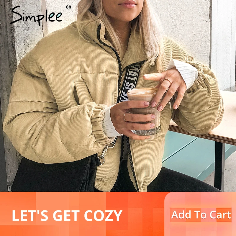 Simplee Casual drawstring corduroy thick parka Winter warm soft padded coat Women 2018 khaki lapel streetwear fashion overcoat
Simplee Casual drawstring corduroy thick parka Winter warm soft padded coat Women 2018 khaki lapel streetwear fashion overcoat