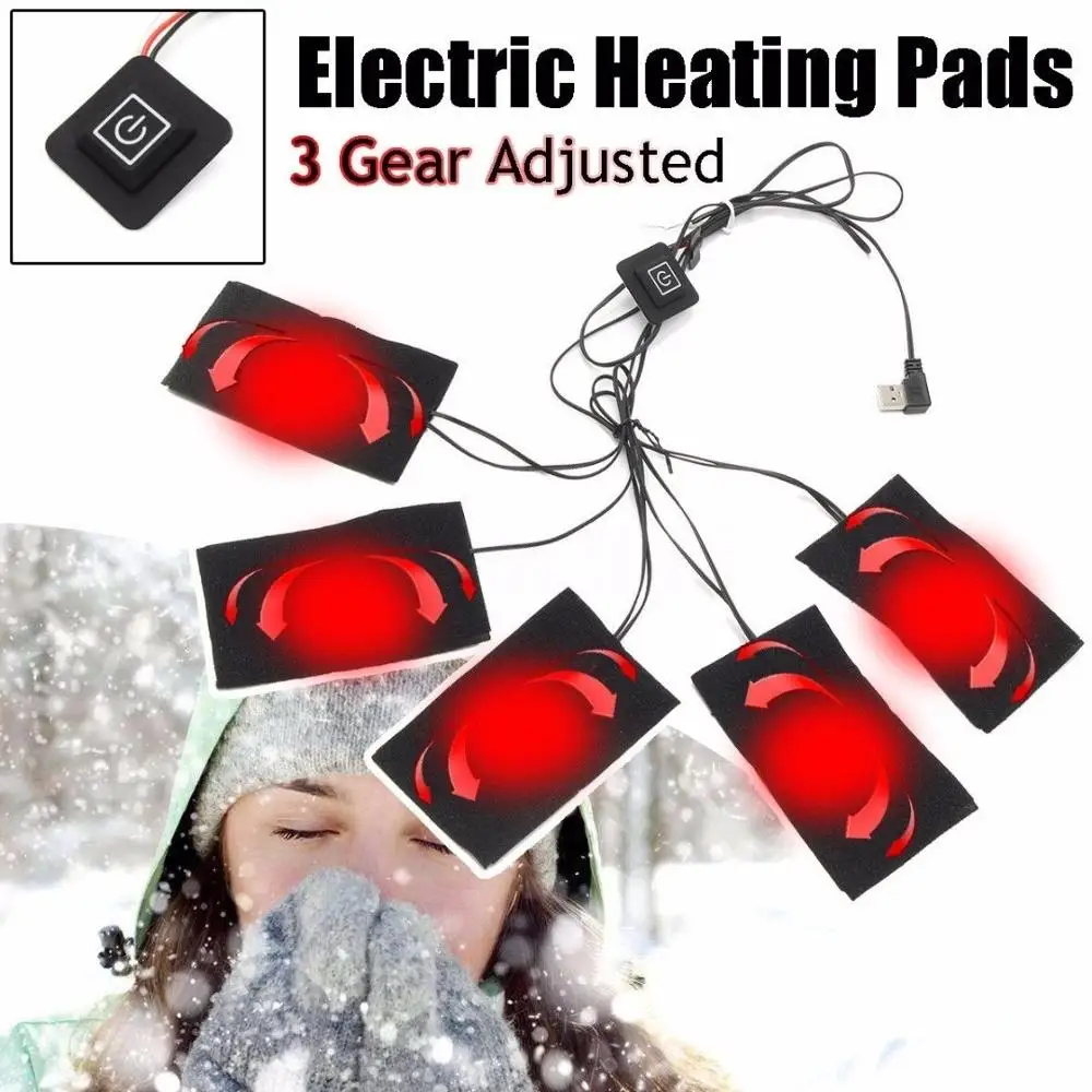 5 Pads in 1 USB Clothes Heating Pad 5V Carbon Fiber Heating Pad Electric Heating Sheet Themal Warmer Pad For Vest Jacket
5 Pads in 1 USB Clothes Heating Pad 5V Carbon Fiber Heating Pad Electric Heating Sheet Themal Warmer Pad For Vest Jacket