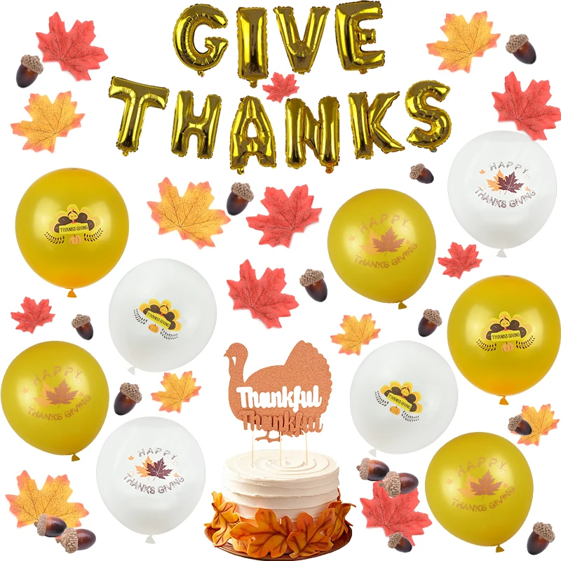 Thanksgiving Decor Party Balloons Artificial Maple Leaves Small Acorn Turkey Cake Topper Thanksgiving Day Home Party Supplies
Thanksgiving Decor Party Balloons Artificial Maple Leaves Small Acorn Turkey Cake Topper Thanksgiving Day Home Party Supplies
