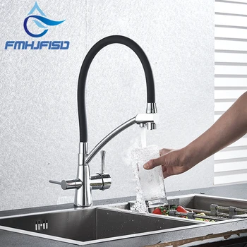 FMHJFISD Dual Handle Copper Brushed Chrome Kitchen Faucet Double Spout Pure Water Faucet Vessel Sink Mixer Tap Deck Mounted New
FMHJFISD Dual Handle Copper Brushed Chrome Kitchen Faucet Double Spout Pure Water Faucet Vessel Sink Mixer Tap Deck Mounted New