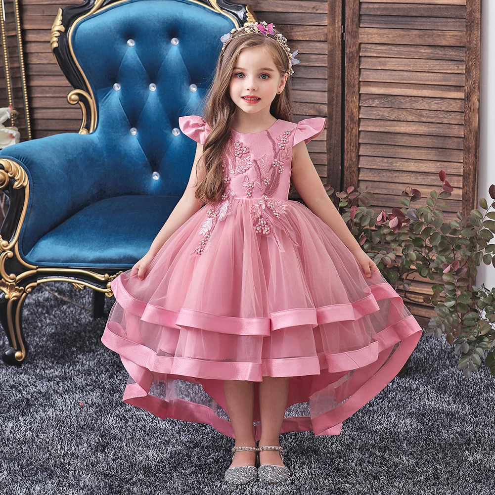

Vgiee Toddler Girl Summer Dresses Princess Dress Girls Red Pearls Solid Pink Summer Clothes Party Birthday Outfit Kid 4 5 Years