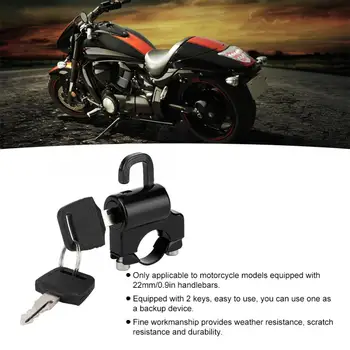 Motorcycle Helmet Security Lock with 2 Keys for 0.9in Handlebar Helmet Hook Helmet Anti-Thief Lock Aluminium Alloy Black
Motorcycle Helmet Security Lock with 2 Keys for 0.9in Handlebar Helmet Hook Helmet Anti-Thief Lock Aluminium Alloy Black