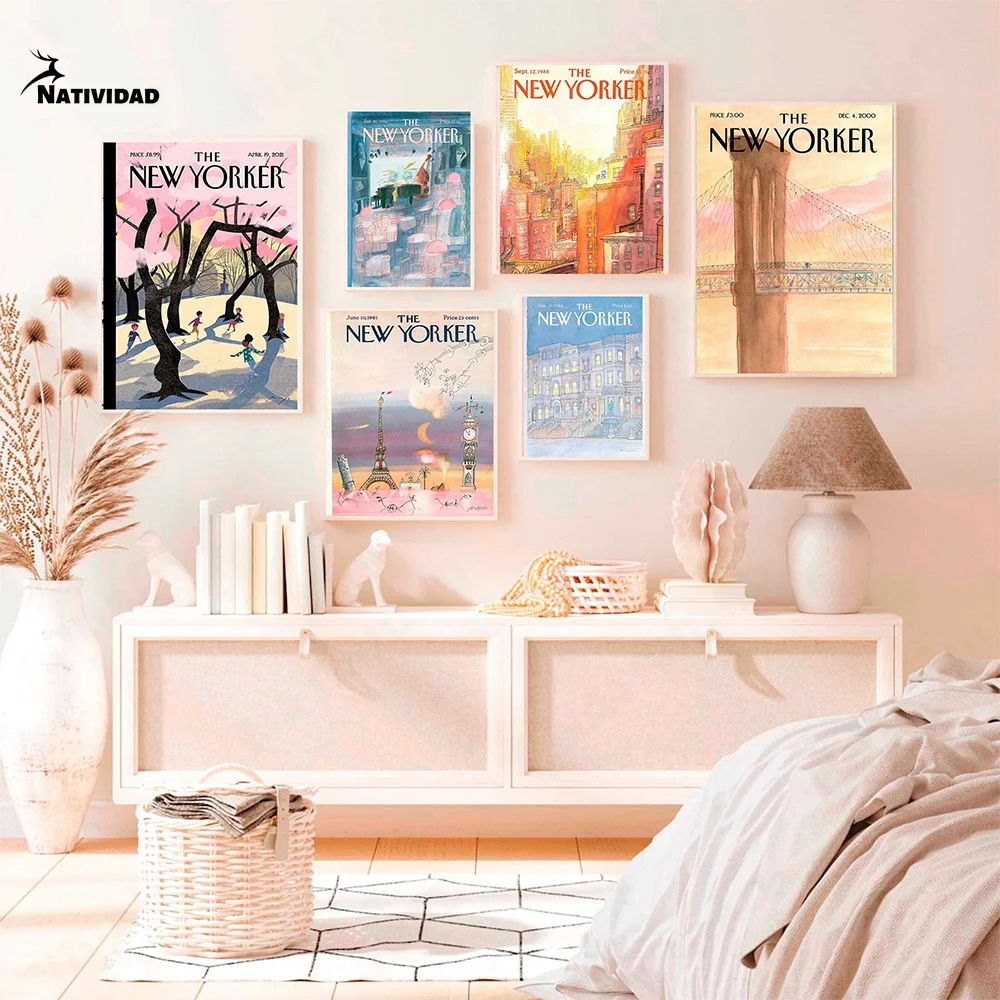 Retro The New Yorker Magazine Posters and Prints Canvas Painting Vintage Wall Art Pictures for Living Room Home Decoration 
Retro The New Yorker Magazine Posters and Prints Canvas Painting Vintage Wall Art Pictures for Living Room Home Decoration