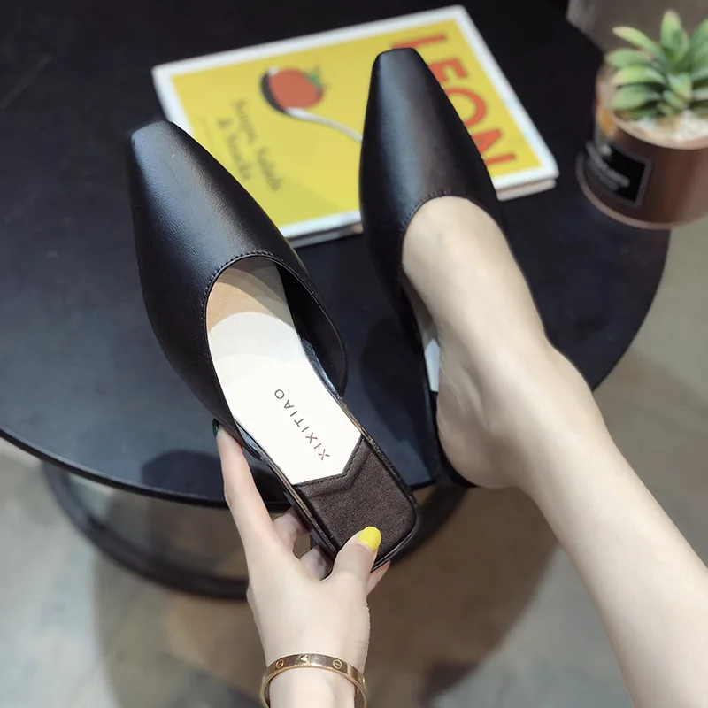 Outer Wear Slippers Shoe Lazy Pointed-Toe Low Heel Flat Muller Shoe Tip Semi-Trailing Shoes Women's 2019 Summer New Style Fashio
Outer Wear Slippers Shoe Lazy Pointed-Toe Low Heel Flat Muller Shoe Tip Semi-Trailing Shoes Women's 2019 Summer New Style Fashio