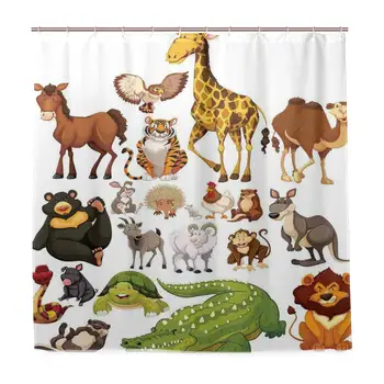 Unique Shower Curtain Animals Designed Eco-Friendly with 12 Hooks in Bathroom W72 xH84
Unique Shower Curtain Animals Designed Eco-Friendly with 12 Hooks in Bathroom W72 xH84