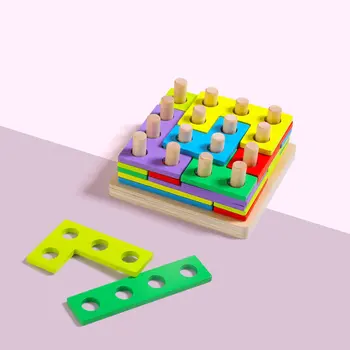 Baby Wooden Toys Geometric shape blocks on nesting pillars stacking toy Educational Tetris Block Game wood natural Children Gift
Baby Wooden Toys Geometric shape blocks on nesting pillars stacking toy Educational Tetris Block Game wood natural Children Gift