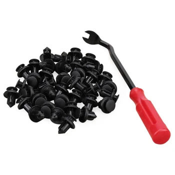 40pcs 10mm Push-type Plastic Bumper Fender Flare Fastener Rivet Clips and one Remove the buckle tool
40pcs 10mm Push-type Plastic Bumper Fender Flare Fastener Rivet Clips and one Remove the buckle tool