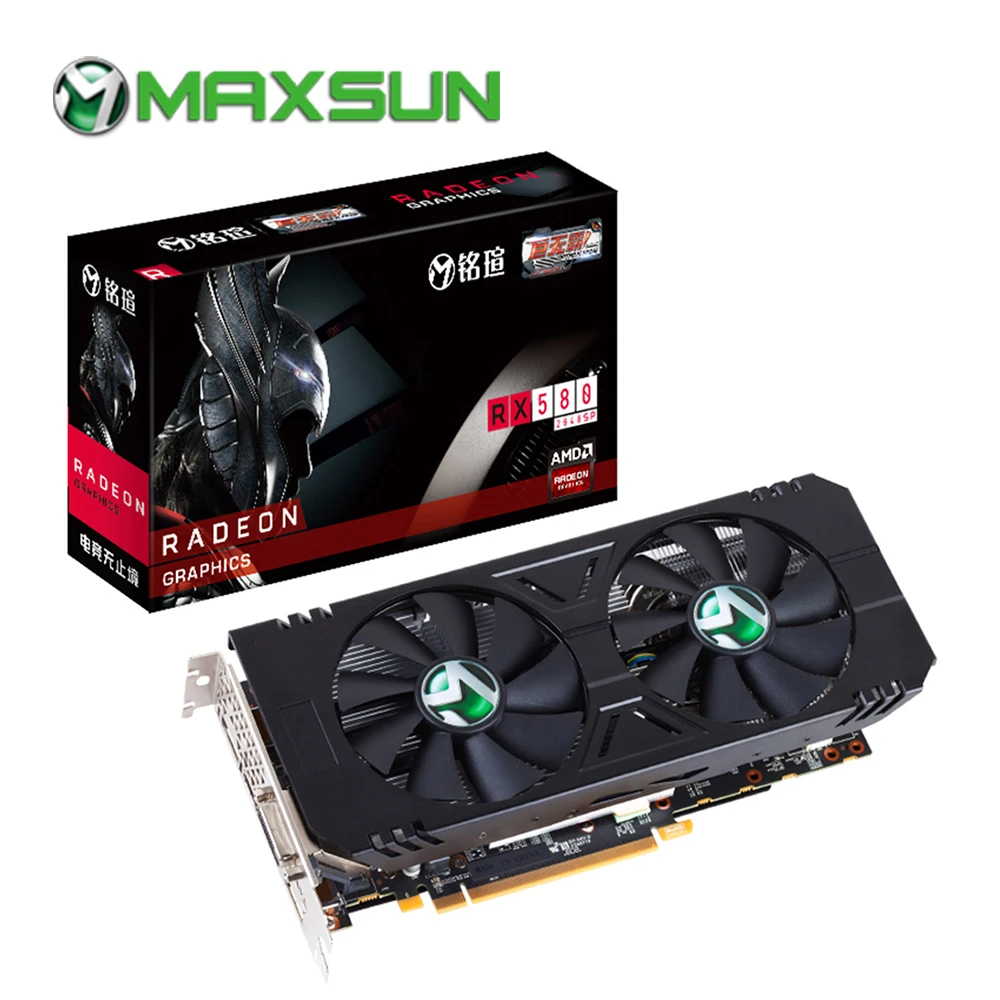 Видеокарта MAXSUN rx 580 8 ГБ графическая карта для ПК gpu GDDR5 AMD 1168-1284 МГц 256 бит 7000 2048