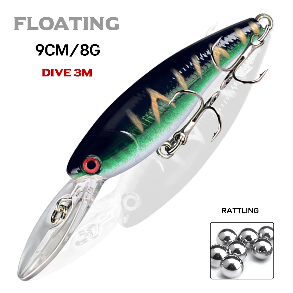 Wobbler Minnow Floating Hard Plastic Artificial Bait For Fishing Lure Tackle Bass 8cm 3d Eyes Topwater 2 Fish Hook Crankbait
Wobbler Minnow Floating Hard Plastic Artificial Bait For Fishing Lure Tackle Bass 8cm 3d Eyes Topwater 2 Fish Hook Crankbait
