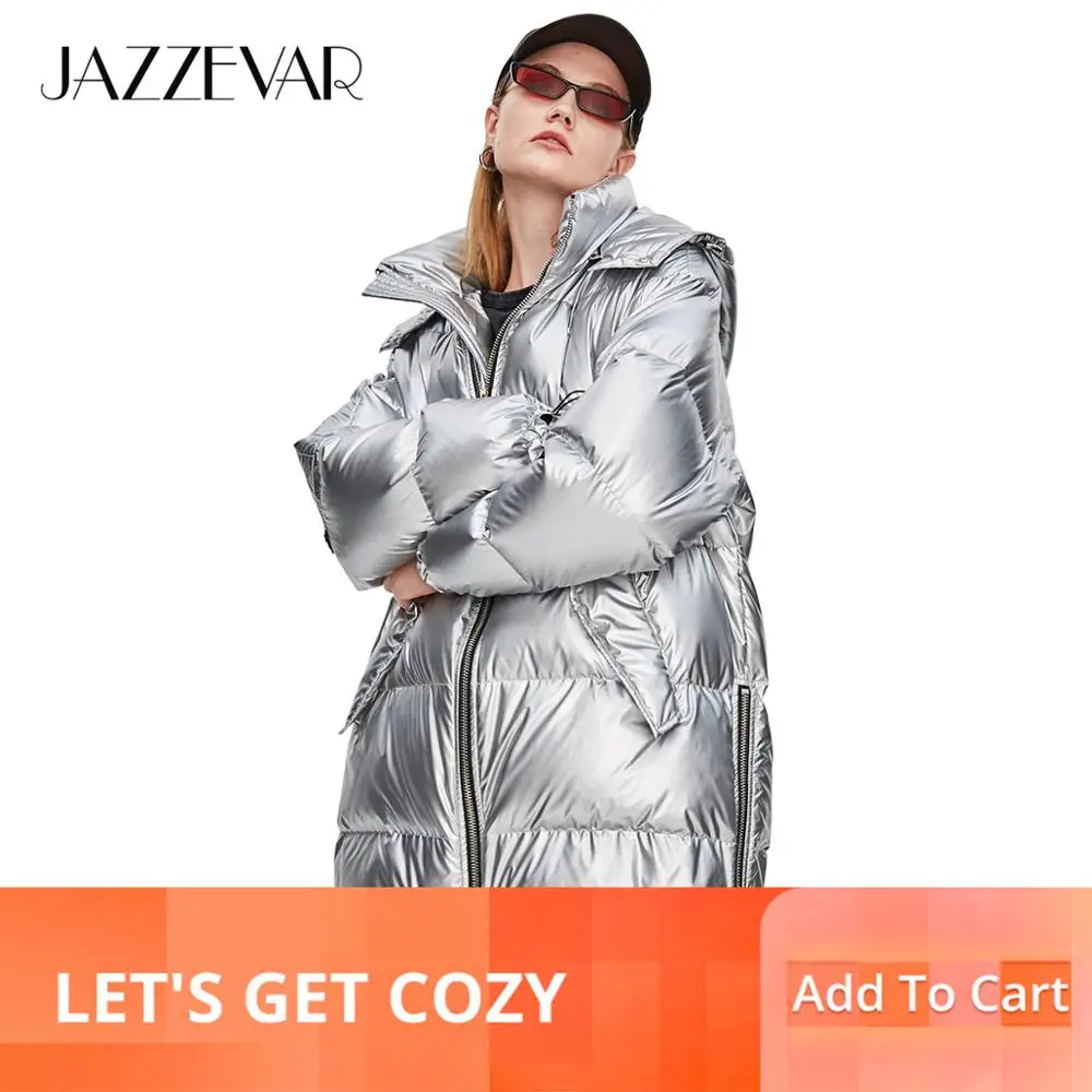 JAZZEVAR 2019 Winter New Fashion Street Womens Edgy Sliver Long Down Jacket Cool Girls Zipper Hooded Down Coat Outerwear z18004
JAZZEVAR 2019 Winter New Fashion Street Womens Edgy Sliver Long Down Jacket Cool Girls Zipper Hooded Down Coat Outerwear z18004