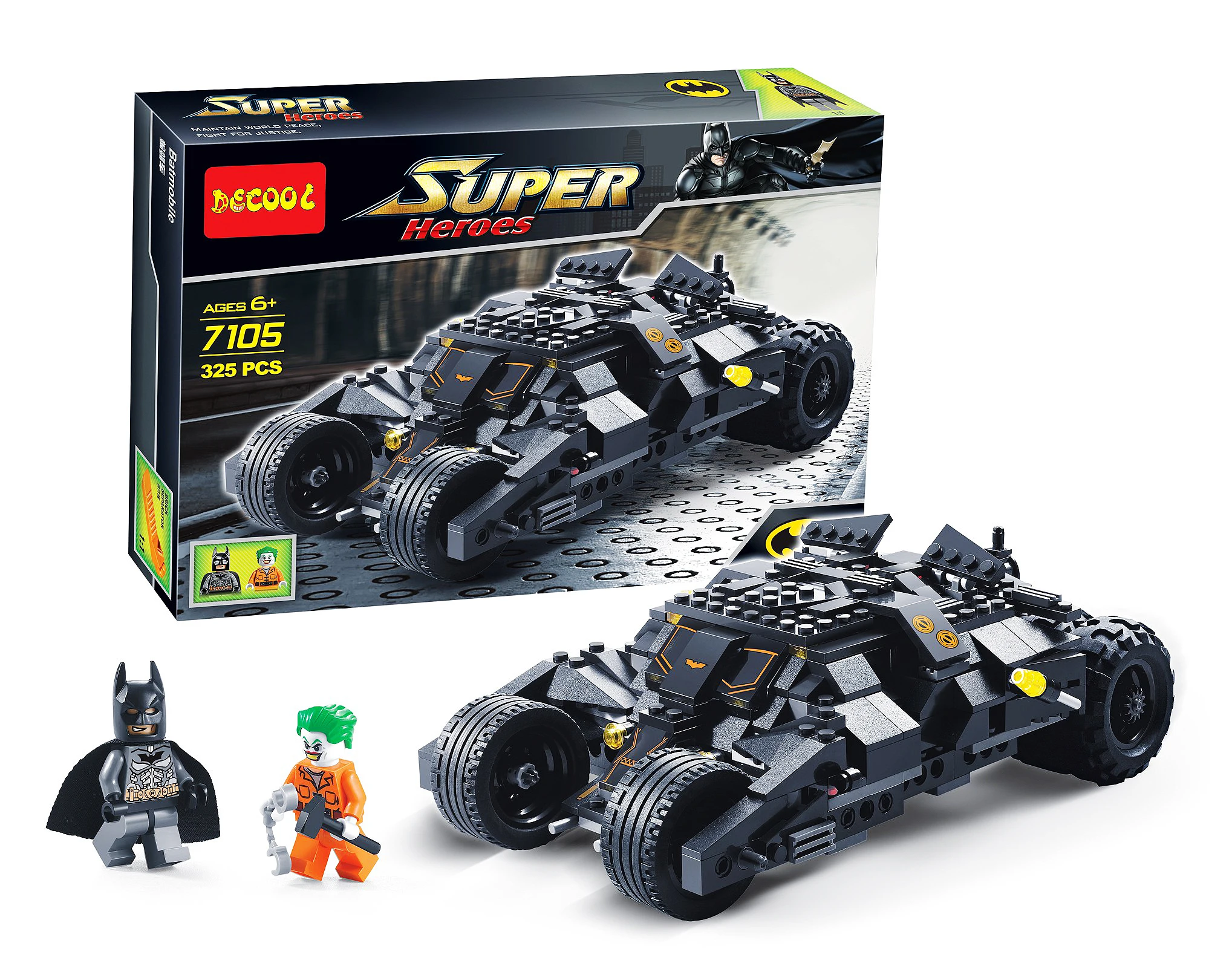 Building Block 7105 Bat Car Enlightenment Assembling Building Block Educational Toys Children Gift Plastic Assembly
Building Block 7105 Bat Car Enlightenment Assembling Building Block Educational Toys Children Gift Plastic Assembly