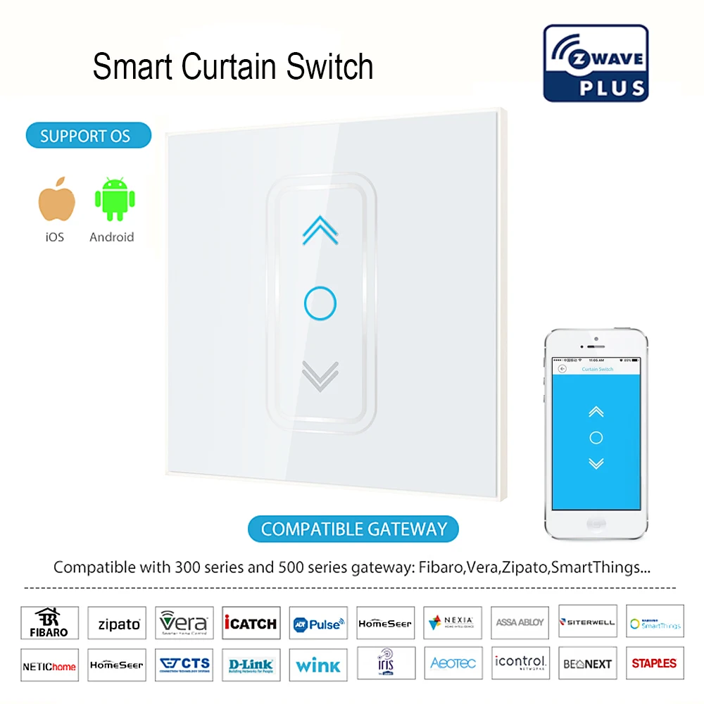 Z Wave Plus Curtain Switch EU Smart Electric Motorized Curtain Blind Roller Shutter Remote Control Switch Compatible for Fibaro
Z Wave Plus Curtain Switch EU Smart Electric Motorized Curtain Blind Roller Shutter Remote Control Switch Compatible for Fibaro