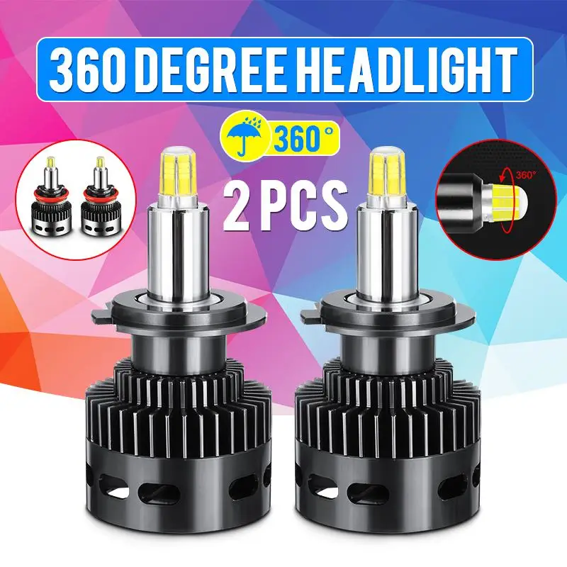 2pcs 120W 14500LM Car LED Headlight Bubls Mini Headlight Kit for High Beam Bulb 360° Light 6500K H1 H3 9006 9005 H4 H7 H8 H11
2pcs 120W 14500LM Car LED Headlight Bubls Mini Headlight Kit for High Beam Bulb 360° Light 6500K H1 H3 9006 9005 H4 H7 H8 H11