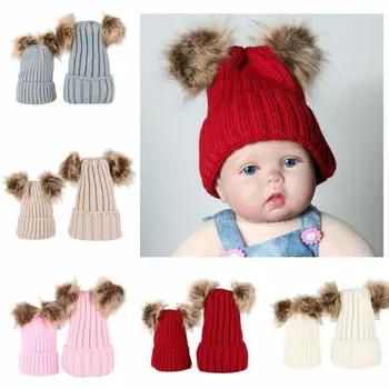 Warm Animal Winter Woman Hat Parent-child Baby Cap Double Ball Knitted Beanie Cap Thick Female Autumn
Warm Animal Winter Woman Hat Parent-child Baby Cap Double Ball Knitted Beanie Cap Thick Female Autumn
