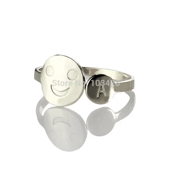 AILIN Sterling Silver Personalized Engraved Ring Customize Smiley With 1 Initial Rings Name Lettering Rings
AILIN Sterling Silver Personalized Engraved Ring Customize Smiley With 1 Initial Rings Name Lettering Rings