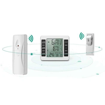 Wireless LCD Digital Audible Alarm Refrigerator Thermometer with 2pcs Sensor Household Thermometers Max Min Value Display
Wireless LCD Digital Audible Alarm Refrigerator Thermometer with 2pcs Sensor Household Thermometers Max Min Value Display