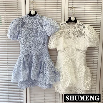 High Street Lace Dress Women 2020 Summer New Stand Collar Slim Short Sleeve Hollow Water Soluble Flower Lace Dress for Party
High Street Lace Dress Women 2020 Summer New Stand Collar Slim Short Sleeve Hollow Water Soluble Flower Lace Dress for Party