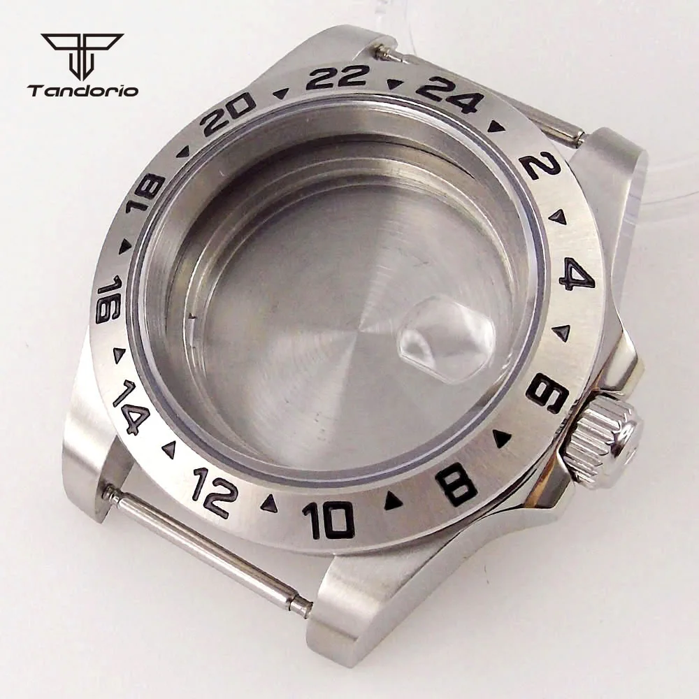 

40mm Steel Watch Case Fixed Bezel Fit for ETA 2836 Miyota 8215 8205 821A DG Mingzhu 2813 3804 Movement Sapphire Glass Cyclops