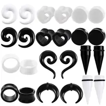 1 par Acrílico Plugue de Orelha Túneis Expansores de Ouvido Sprial Oreille Ouvido Flesh Tunnel Gauges Piercing Maca Ear Piercing Body Jewelry(China)