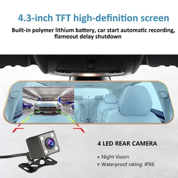 Car DVR Dash Cam 4.3" HD Dual Lens Reversing Image G-sensor Parking Monitor Wide Angle Camera DVR Recorder Dash Car Accessories
Car DVR Dash Cam 4.3" HD Dual Lens Reversing Image G-sensor Parking Monitor Wide Angle Camera DVR Recorder Dash Car Accessories